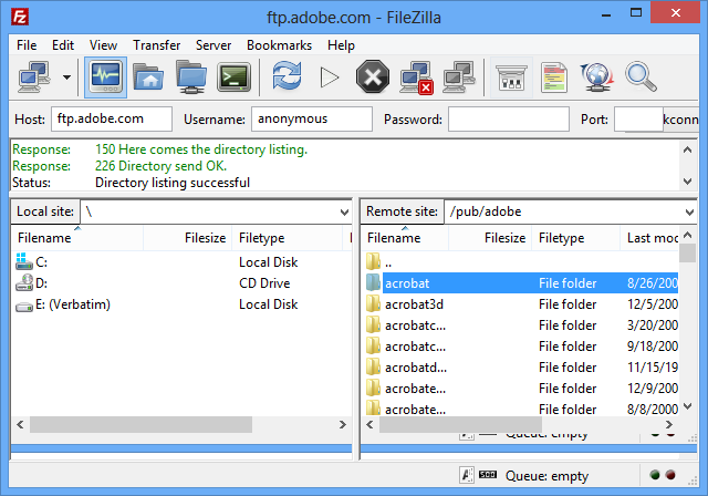 filezilla interface