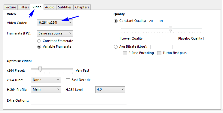 compress video handbrake 5