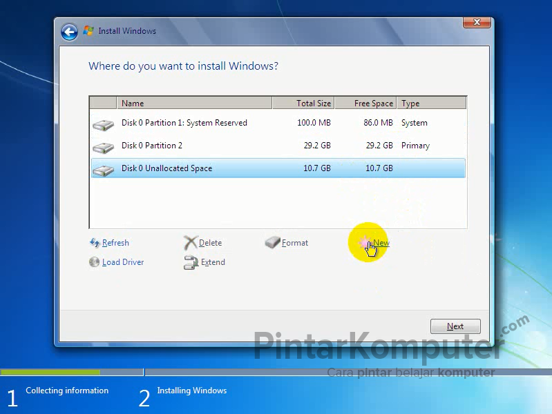 Begini Cara Saya Membagi Partisi Hardisk Saat Menginstal Windows 7 8 10 Pintar Komputer