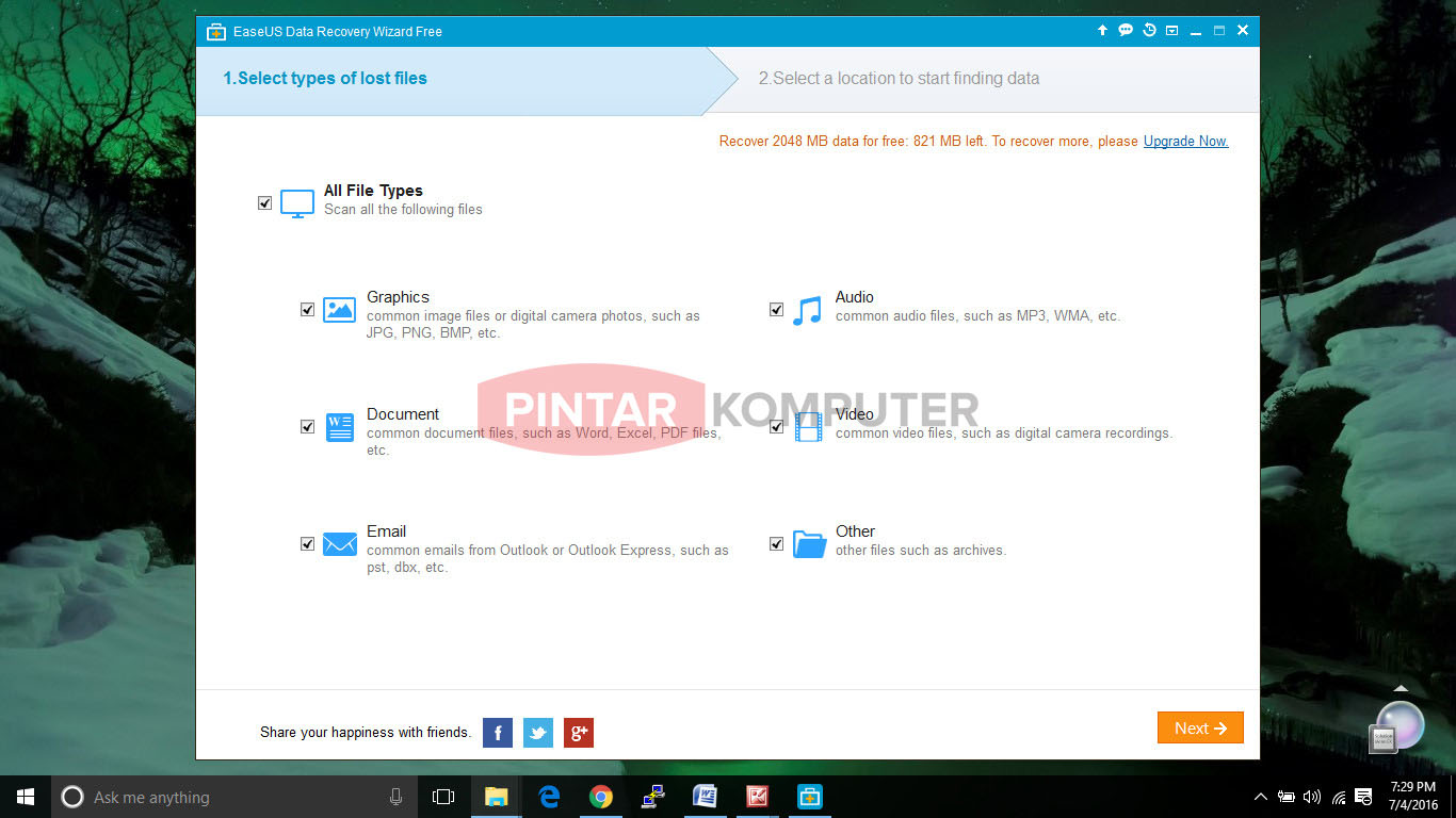 Cara me-recovery mengembalikan data menggunakan EaseUs Data Recovery Wizard 10 (1)