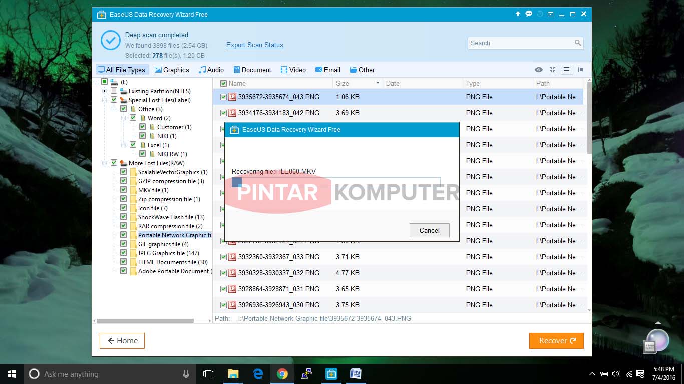 Cara me-recovery mengembalikan data menggunakan EaseUs Data Recovery Wizard 10 (6)