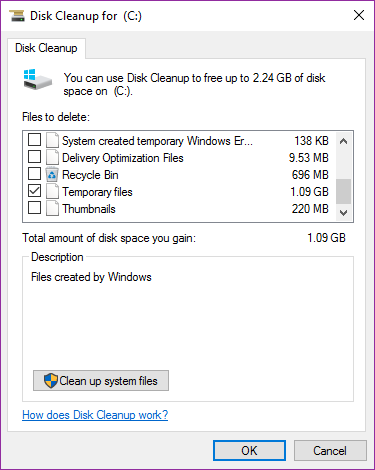 disk clean up